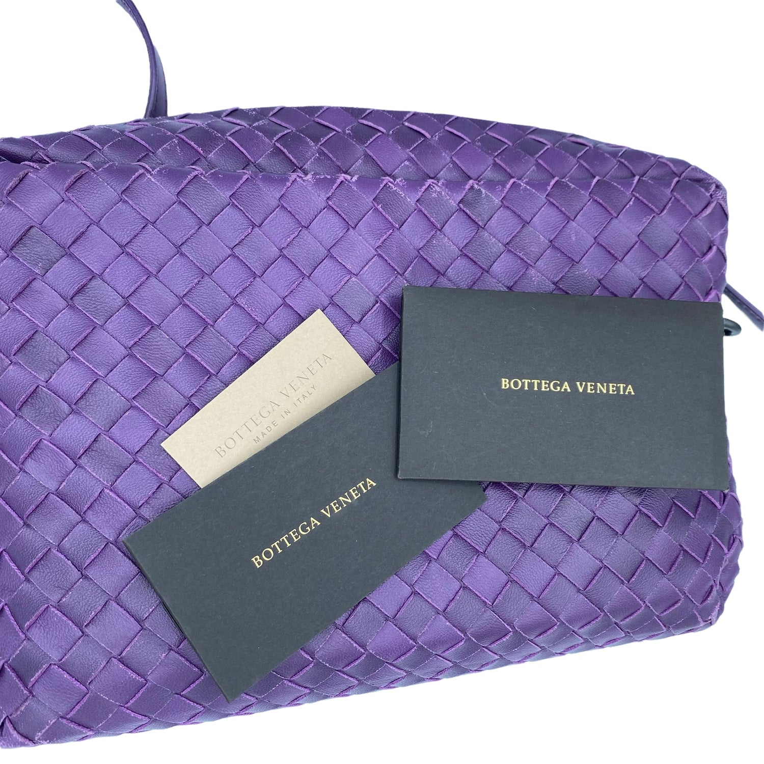 Shop Pre-owned Bottega Veneta Lavender Intrecciato Leather Nodini