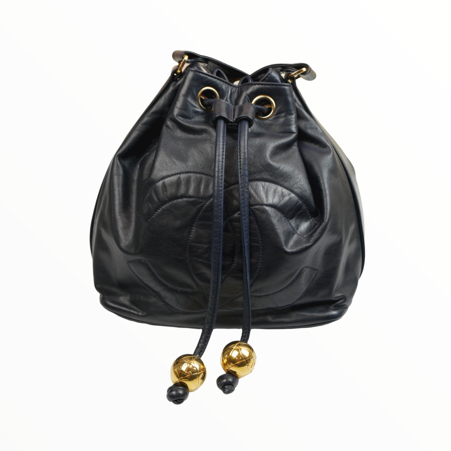 CHANEL CC Logo Matelasse Chain Shoulder Bag Leather Black Gold Vintage  808LC130  eBay