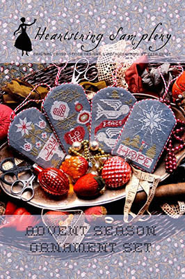 Advent Season Ornament Set - Heartstring Samplery - Cross Stitch Pattern