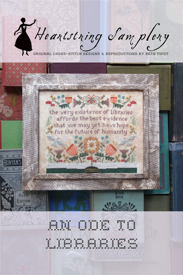 An Ode To Libraries - Heartstring Samplery - Cross Stitch Pattern