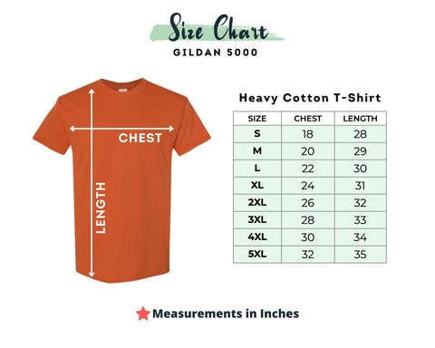 Shirt Sizing Chart 