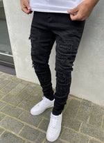 Ripped & Repaired Jeans - Black – N V L T Y