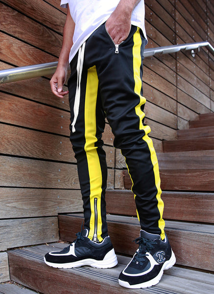 Panelled Track Pants - Black/Yellow – N V L T Y