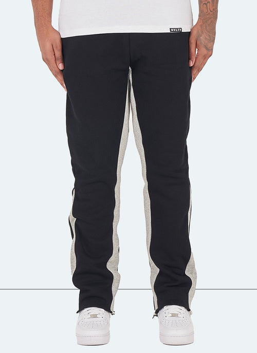 Vintage Stacked Joggers - Black – N V L T Y