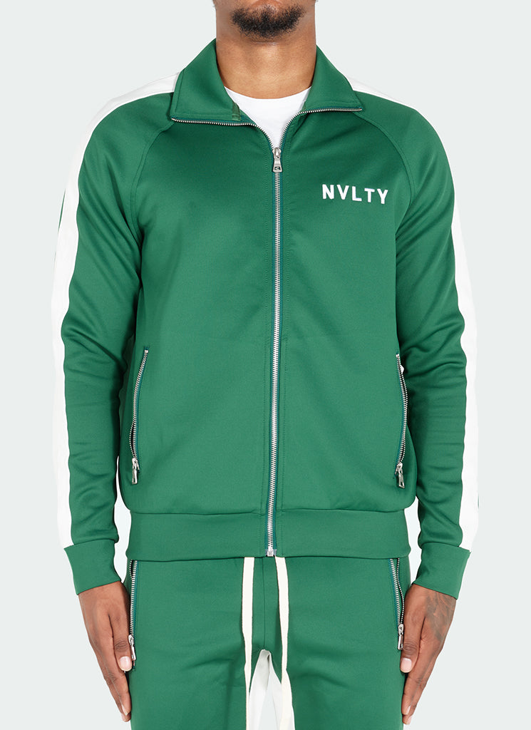 Panelled Track Jacket - Green/White – N V L T Y