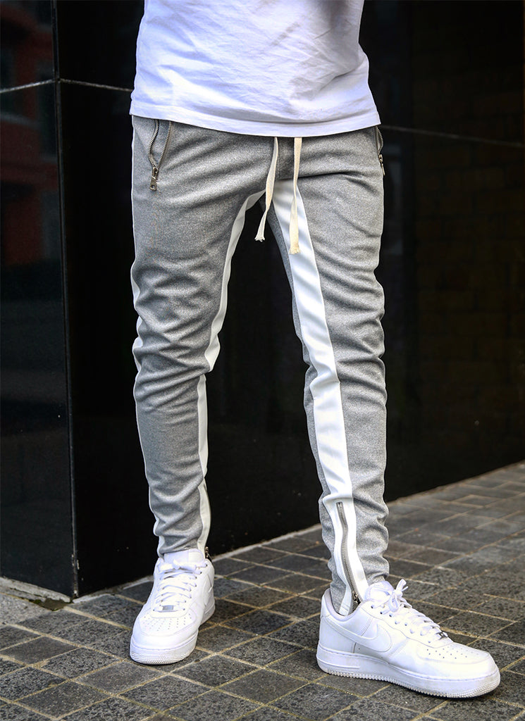 Panelled Track Pants - Grey/White – N V L T Y