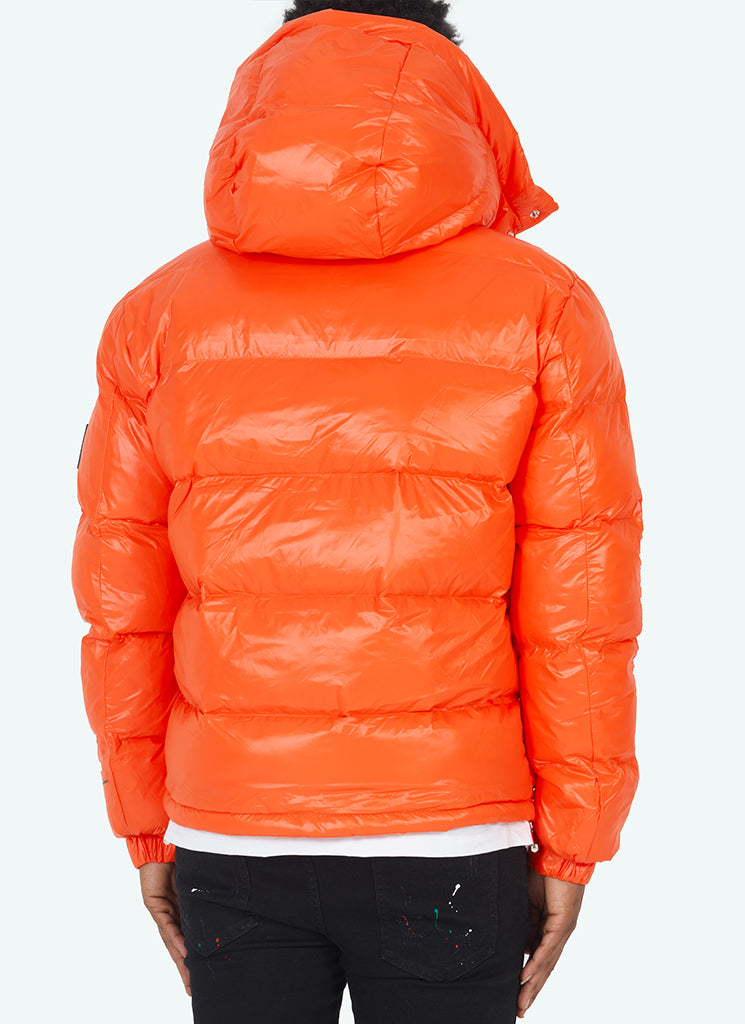 mens shiny puffer coat