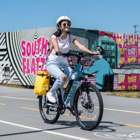 Girl Riding ENVO D35 ebike