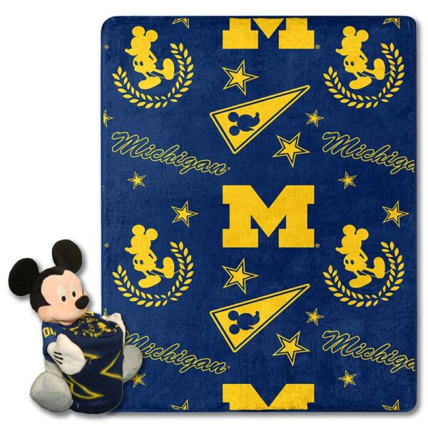  University Of Michigan Wolverines Mickey Character Hugger & Silk Touch Throw Set