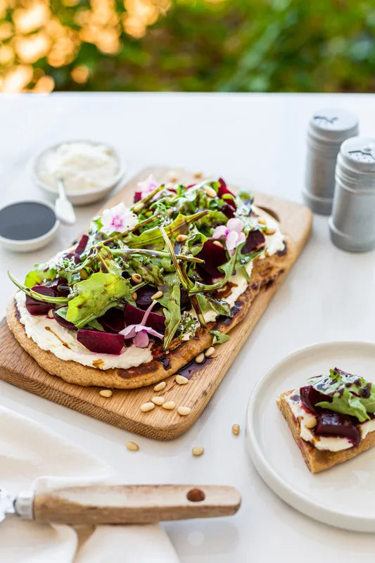 Mannabrew-Roasted Beetroot and Whipped Feta Flatbread