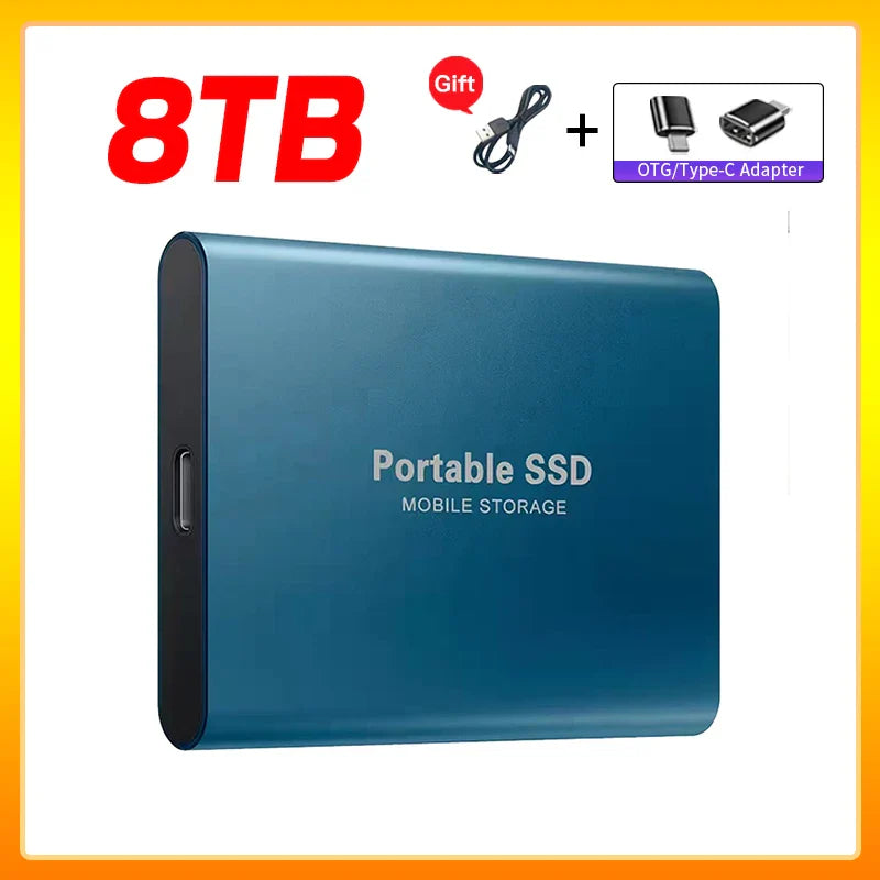 Product Image for Norvo | Høyhastighets Ekstern Solid State Drive 1TB Bærbar Ekstern Harddisk ssd 2TB Ekstern harddisk ssd harddisk For Laptop Mac, Blå-8TB