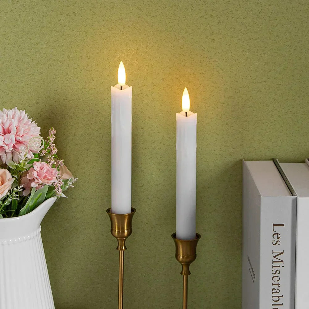 Product Image for TaperFlame – Elegant flameless LED lysestake sett med to stykker, Hvit Dråpe / 2 deler