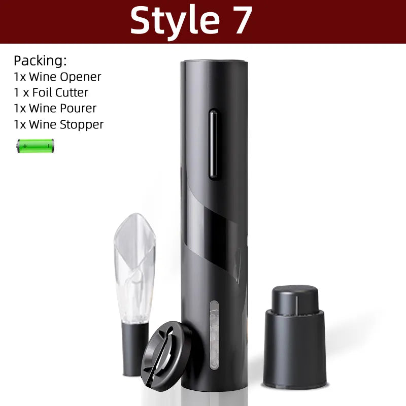 Product Image for Norvo | Elektrisk korketrekker - Automatisk korketrekker med stativ, folieåpner og ølboksåpner - Kjøkken- og bar-boksåpner, Stil 7