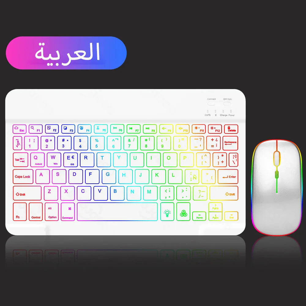 Product Image for Norvo | Bakbelyst Bluetooth Tastatur Mus for Flere Enheter, kombinasjon arabisk / oppladbar