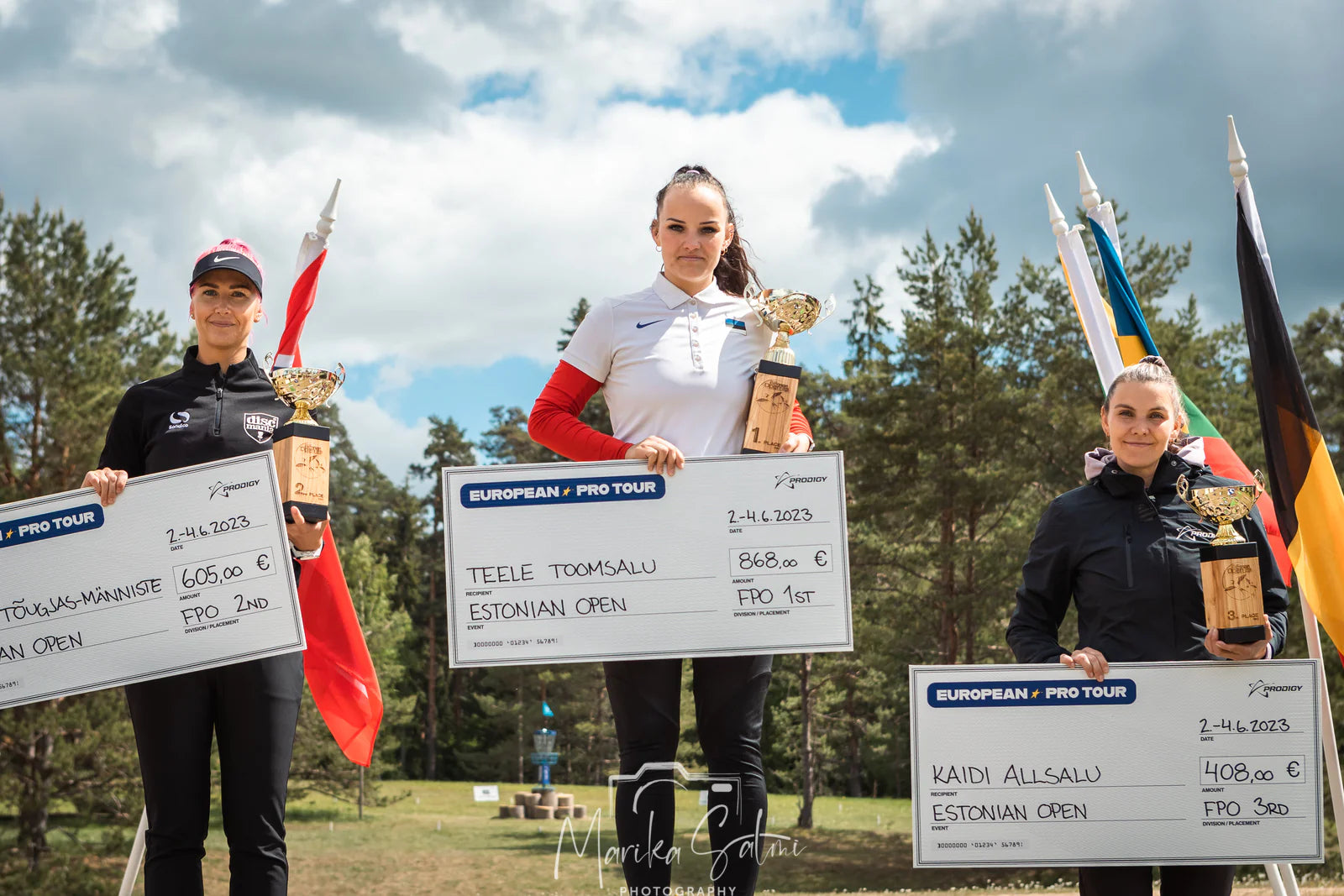 Teele Toomsalu Anneli Tõugjas Männiste Kaidi Allsalu Marika Salmi Estonian open discgolf.eu