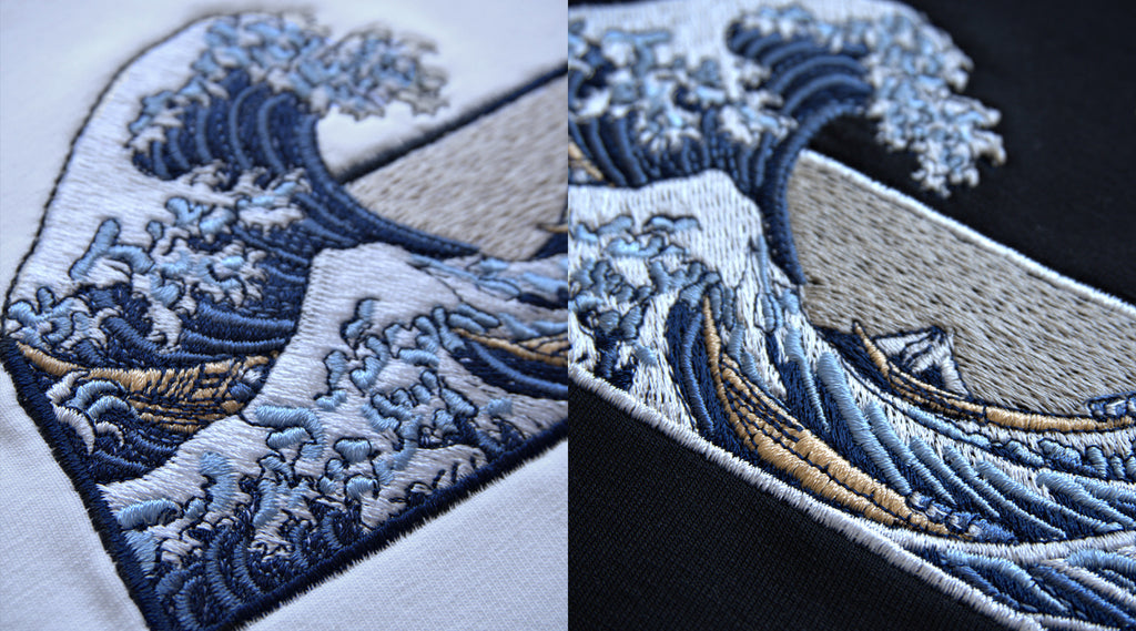 Great Wave Embroidery Patch Square Japanese Style Great Wave