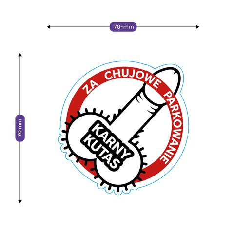 Naklejki karne za złe parkowanie śmieszne karny k*tas