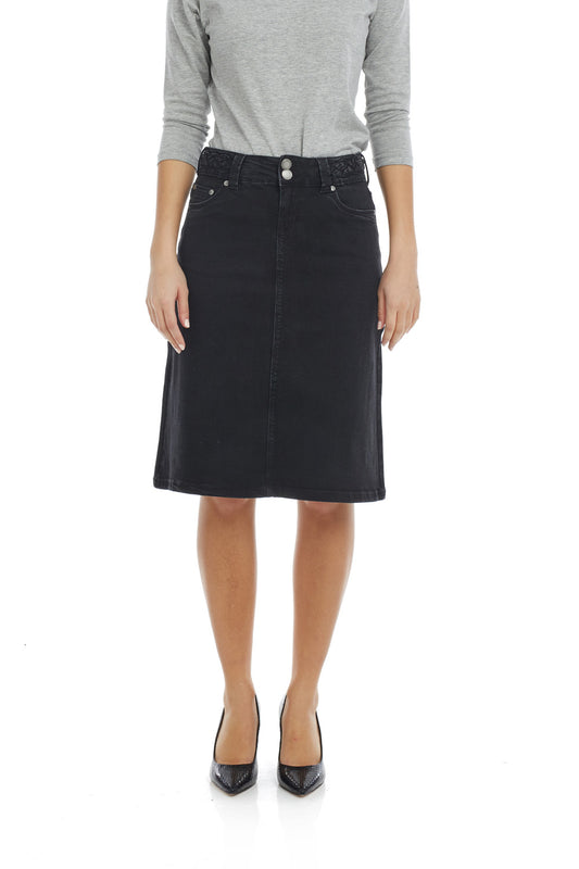 Buy Trendyol Black Denim Skirt with Buttons and Slits at the Front Online |  ZALORA Malaysia