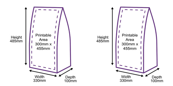 Heavy Duty Mailing Bags - 330x100x485mm - Printed Both Sides