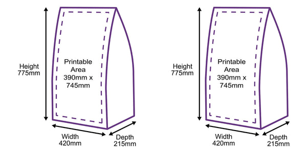 Heavy Duty Mailing Bags - 420x215x775mm - Printed Both Sides