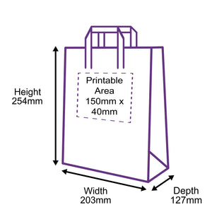 Tape Handle Paper Carrier Bags - 203x127x254mm - Printed Rear Side Only
