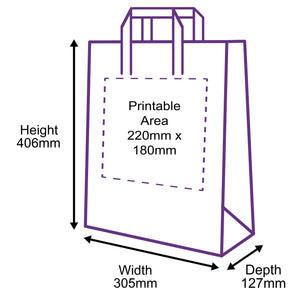 Tape Handle Paper Carrier Bags - 305x127x406mm - Printed Rear Side Only