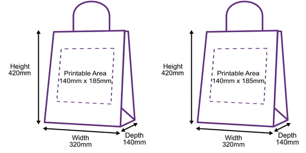 Twist Handle Paper Carrier Bags - 320x140x420mm - Printed Both Sides