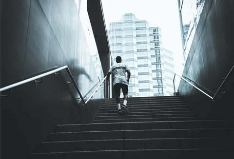 Walking up and down the stairs