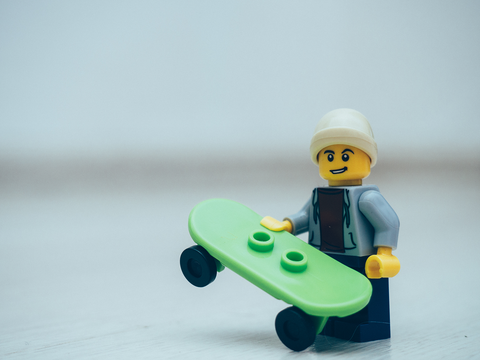 Skateboarding Lego Mini Figure