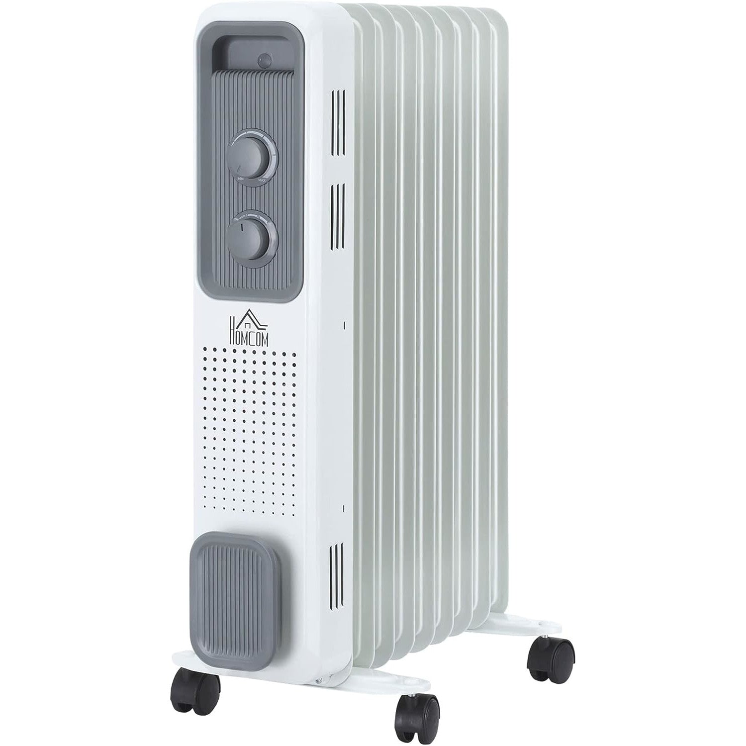 Maplin 2180W 9 Fin Portable Oil Filled Radiator with Timer & Thermostat Control - White