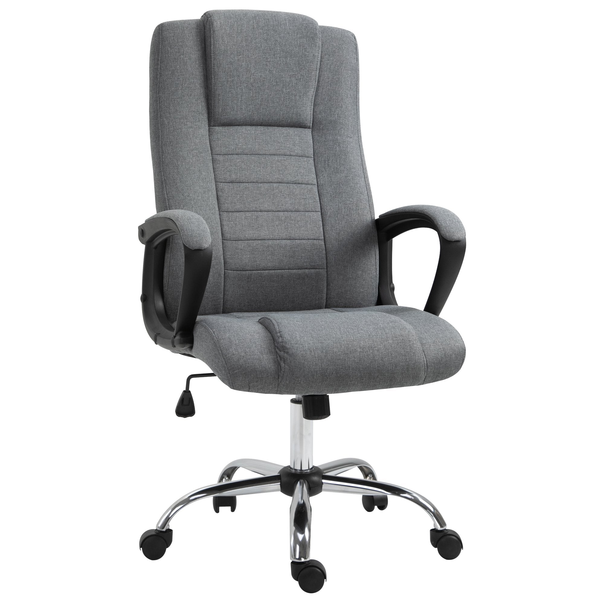 ProperAV Linen Upholstered Tilting Home Office Chair (Grey)