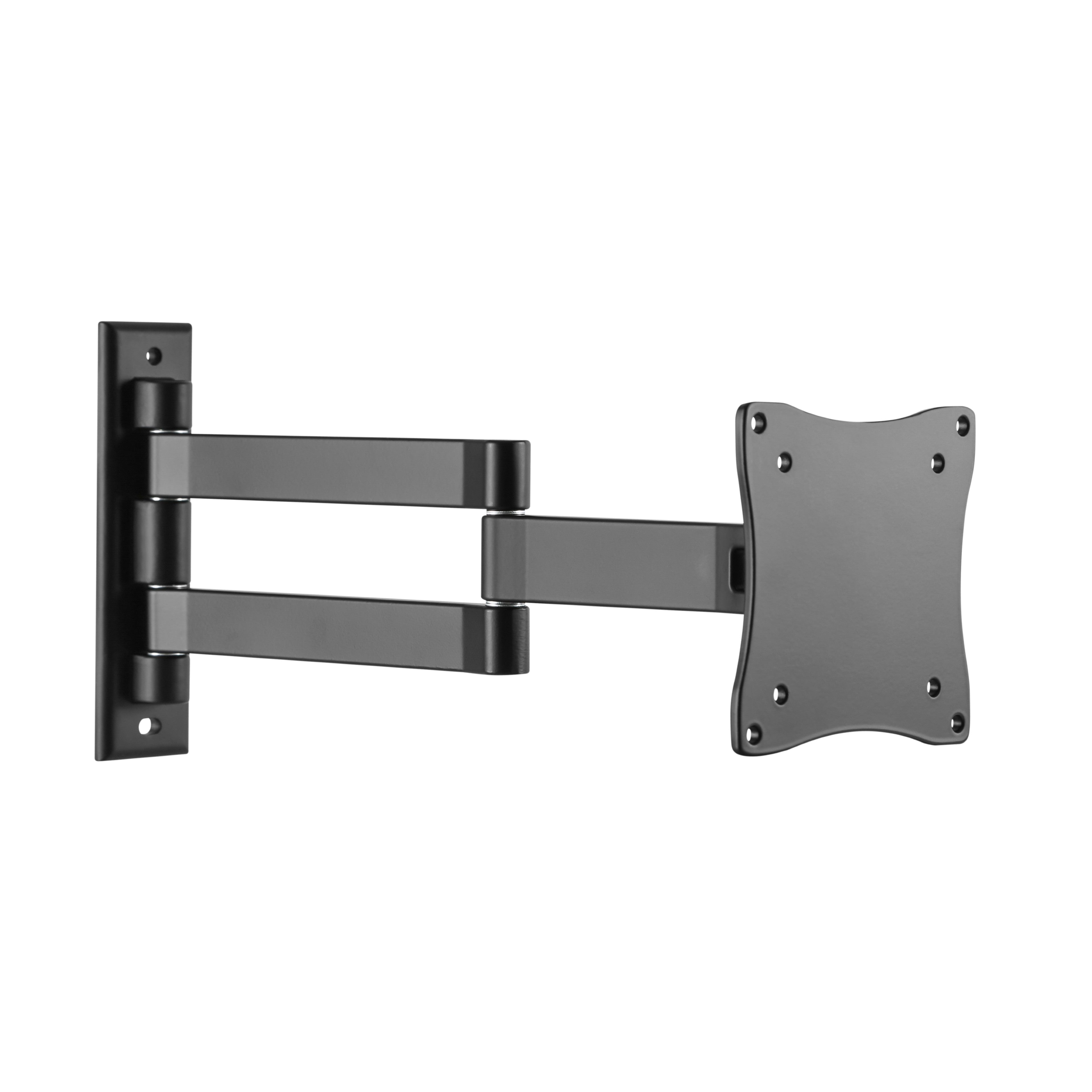 ProperAV Heavy Duty Swing Arm 70deg Tilt 13" - 28" TV Wall Bracket (15kg Capacity / VESA Max. 100x100) (Black)