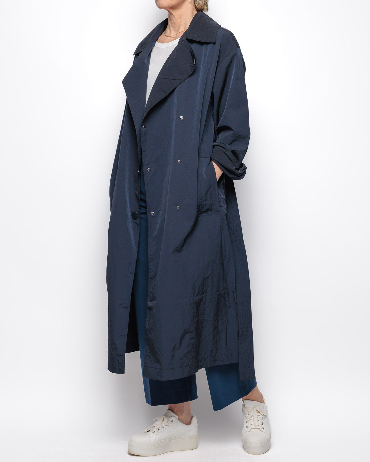 Rino & Pelle Cally Trench Coat in Navy