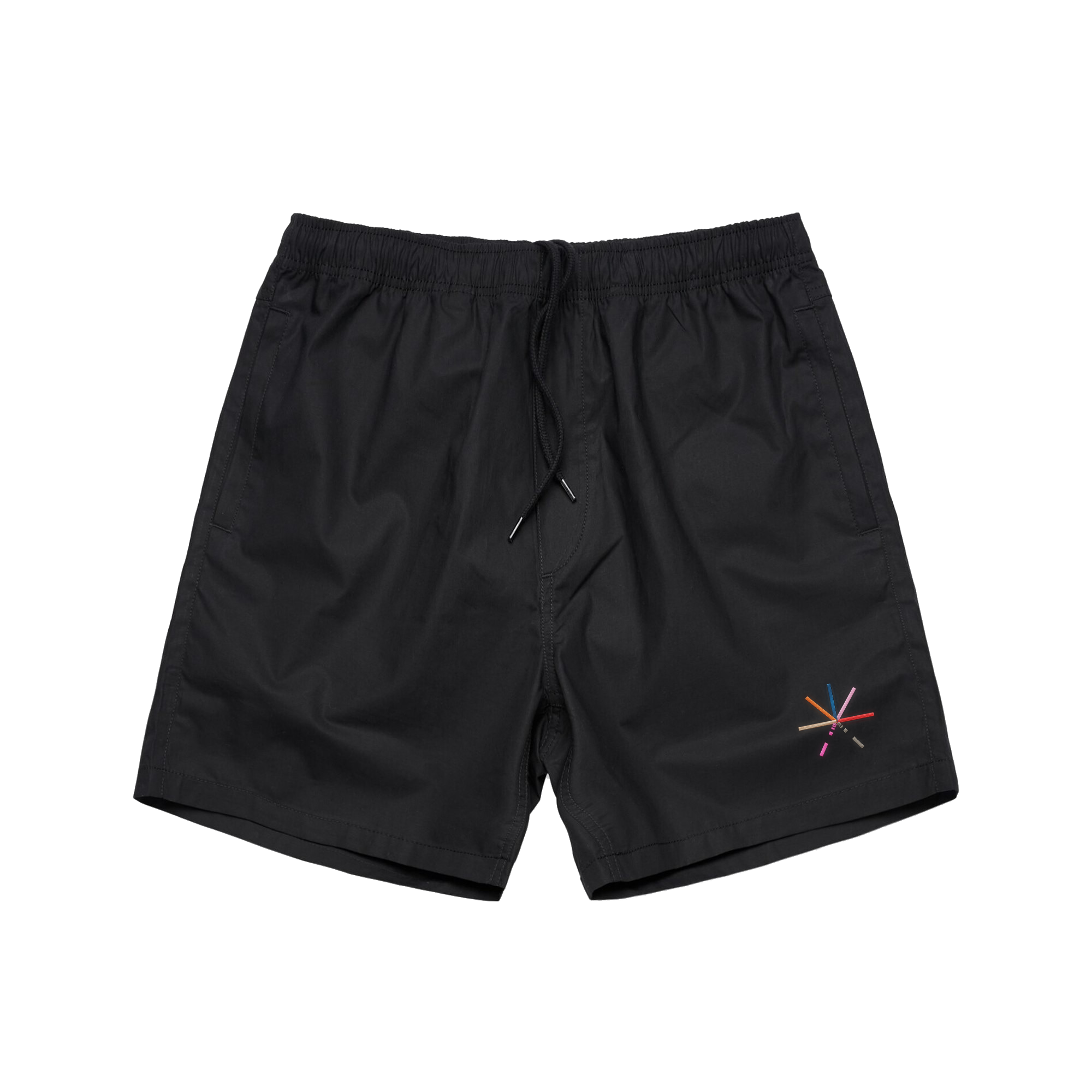 7 Color Asterisk Embroidered Shorts (Black) - Touche Amore product image