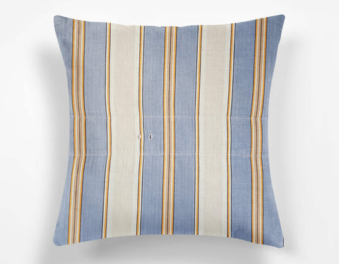 Ticking Depot Antique Ticking Fabric Interior Design Cushions Blue and Grey Stripes