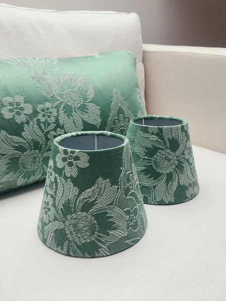 Ticking Depot | Shop Antique Ticking Fabric | Old Ticking Fabric From Europe | Interior Decoration Lampshades Green Floral