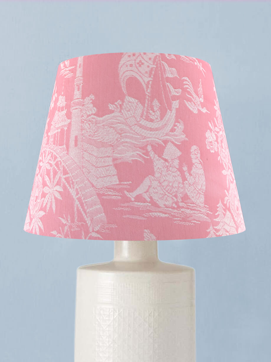 Ticking Depot | Shop Antique Ticking Fabric | Old Ticking Fabric From Europe | Interior Decoration Lampshades Pillow Pink Chinoiserie