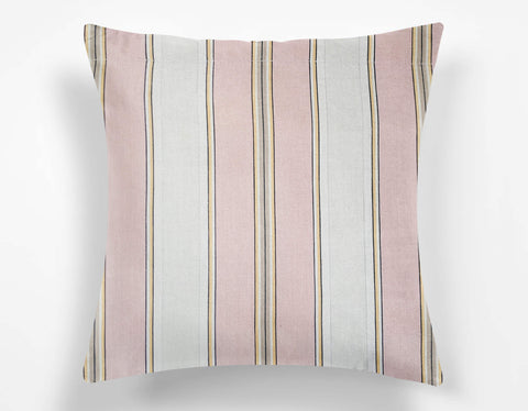 Ticking Depot Antique Ticking Fabric Interior Design Cushions Pink and Grey Stripes