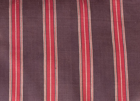 Ticking Depot | Antique Swedish Ticking Fabric | Old Ticking Fabric From Europe Brown Red Stripes