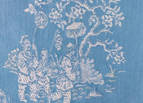 Ticking Depot | Shop Antique Damask Blue Ticking Fabric | Old Ticking Fabric From Europe