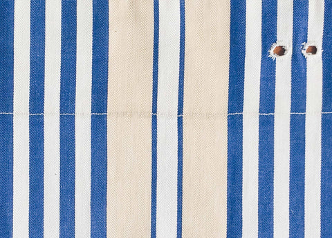 Ticking Depot | Recovered Antique Striped Ticking Fabric | Old Ticking Fabric From Europe Blue Beige Stripes