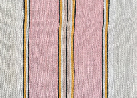 Ticking Depot | Recovered Antique Striped Ticking Fabric | Old Ticking Fabric From Europe Pink Grey Stripes