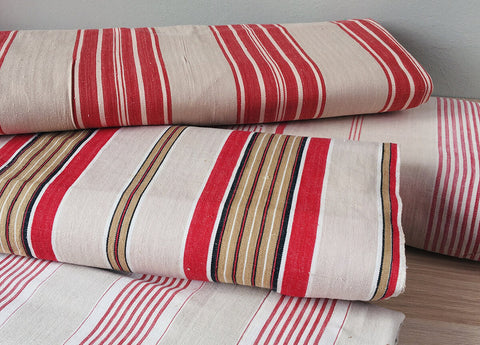 Shop For Red Antique Ticking Fabric