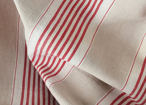 Shop For Red Antique Ticking Fabric