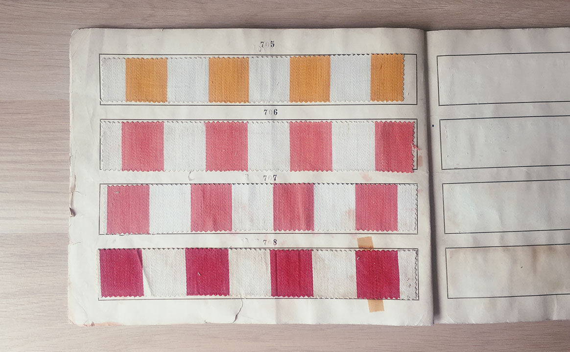 Ticking Depot | Unused Antique Striped Ticking Fabric | Old Ticking Fabric Sample Books