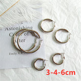 HUANZHI 2020 New Minimalist Gold Metal Large Circle Geometric Round C Shape Hoop Earrings for Women Girls Jewelry GIfts