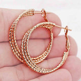 Trendy Statement Gold Copper Hoop Earrings For Women Round Gold Eardrop Luxury Jewelry Accessories for Wedding Anniversary Gift
