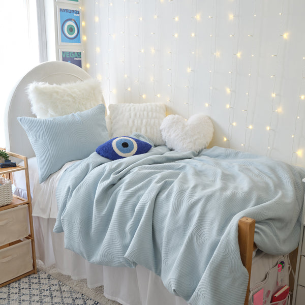 Dormify Eyelash Fringe Comforter and Sham Set | Dorm Essentials White / Twin/Twin XL