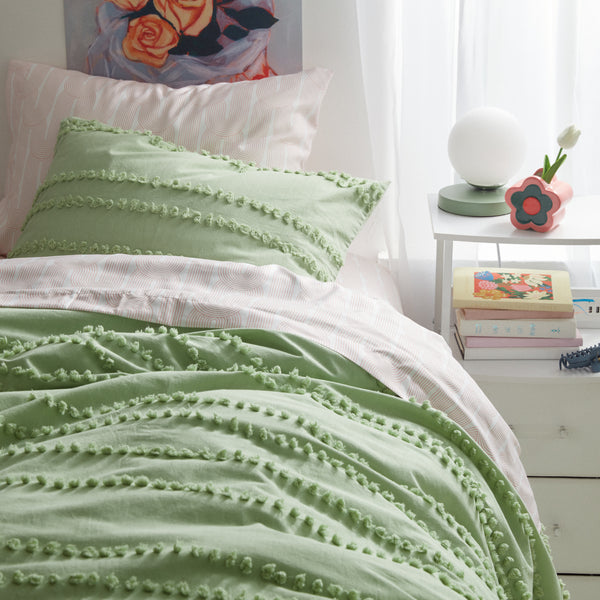 Bailey Textured Stripe Duvet Cover and Sham Set - Dormify