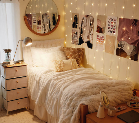 cozy room decor with string lights